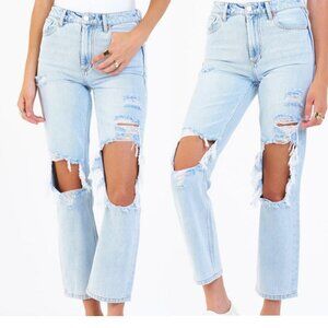 Dear John JODI HIGH RISE CROPPED STRAIGHT JEANS SAN JOSE sz 27 NWT Distressed